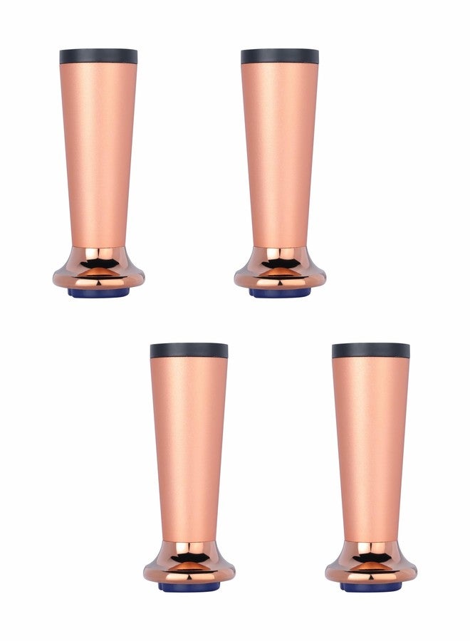 LAPO 4 Inch Sofa Legs, Elegant Rose Gold Metal Legs with Contemporary Cone Shape for Sofas and Tables, Rose Gold (Set of 4) 3 Years Warranty - Image 1